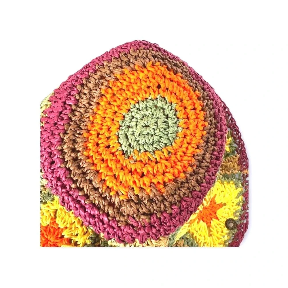 Peter Grimm Straw‎ Wide Brim Beach Floppy Hippie Sun Hat Pura Vida Sz S